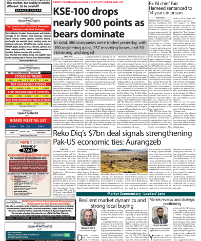 Pakistan Share Market Update Newspaper Today 12-Dec-2025