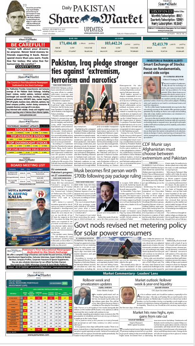 Pakistan Share Market Update Newspaper Today 22-Dec-2025